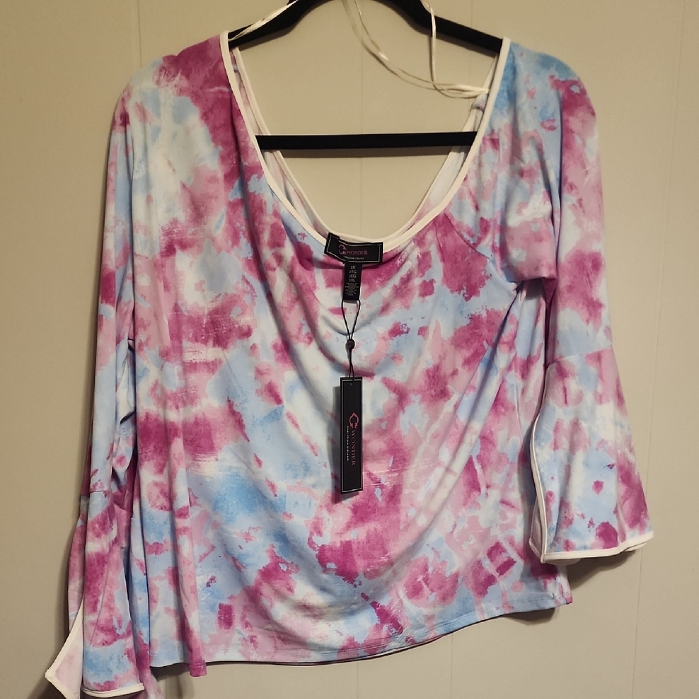 C. Wonder Pink and Blue Tie-Dye Tunic